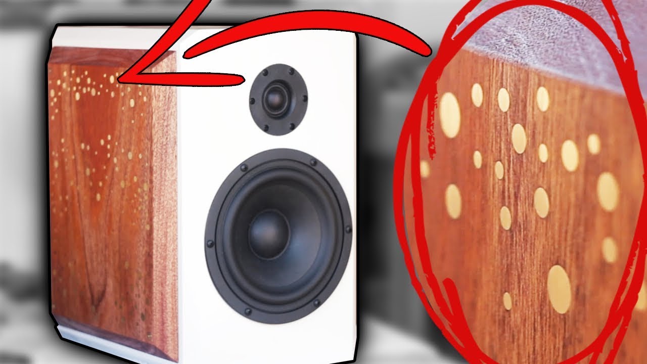 Audiophile Bookshelf Speaker Build | Fusion 360 CNC Brass & Mahogany DIY Inlay