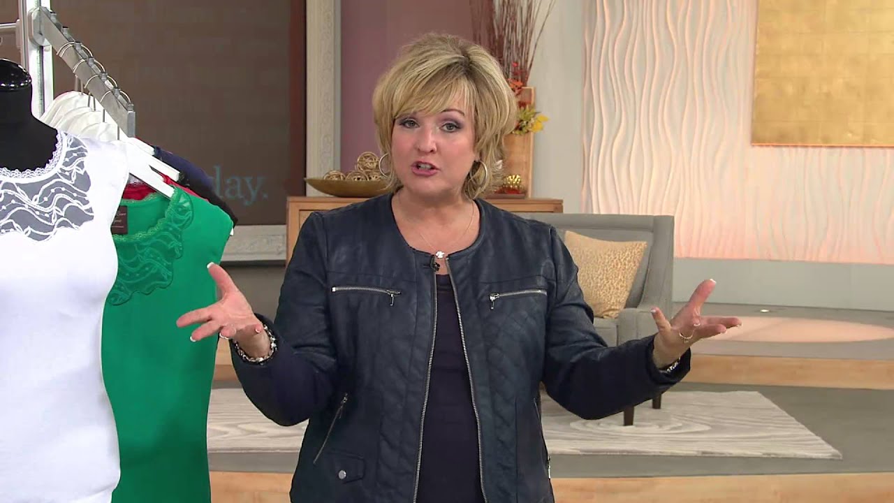 Kathleen Kirkwood Shoulder Padded Cap Sleeve Top with Lace with Carolyn Gracie