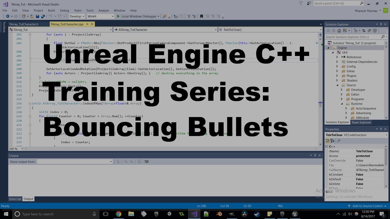 Unreal Engine C++ Training Series - Bouncing Bullets