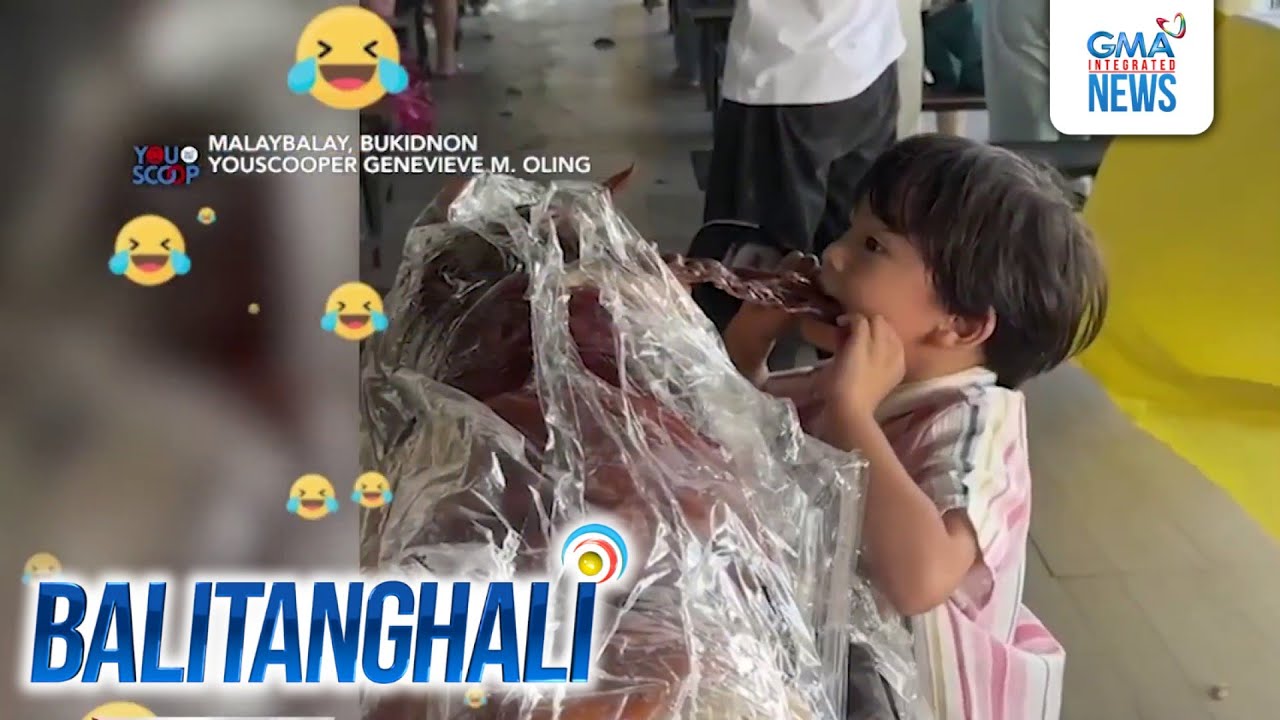 Batang hindi napigilang kumagat sa lechon, kinaaaliwan online | Balitanghali