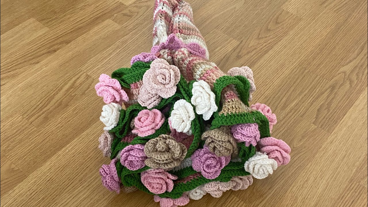 Bouquet blanket a Rose tutorial buket battaniye yapımı gül #bouquettutorial #buketgüler #rose #çiçek
