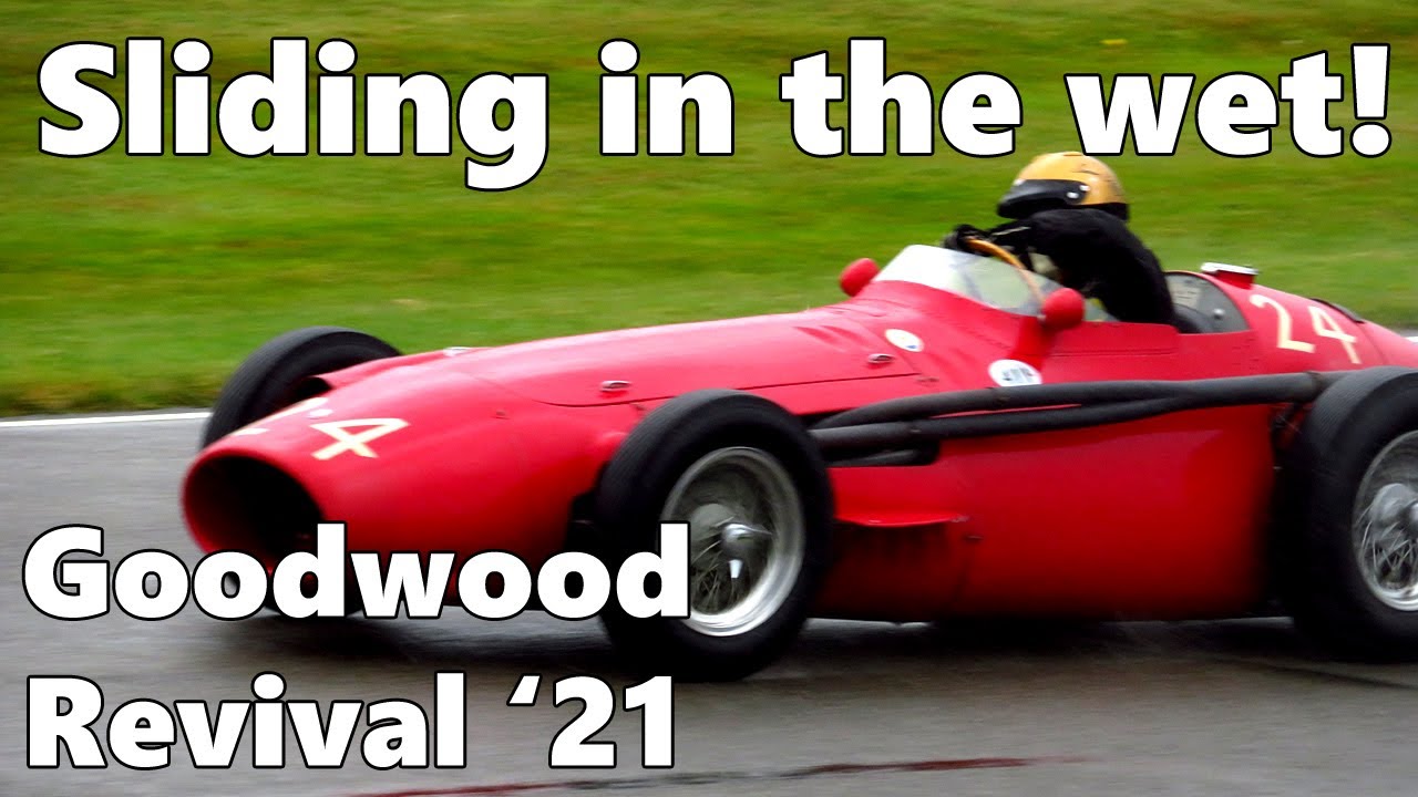 Sideways historic racing IN THE WET! Goodwood Revival | Shelby Cobra, Jaguar D-type, Maserati 250F +