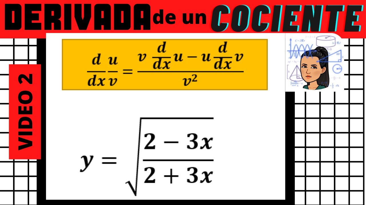 Derivada de un cociente (Vídeo 2). Usando la fórmula  básica de derivación.