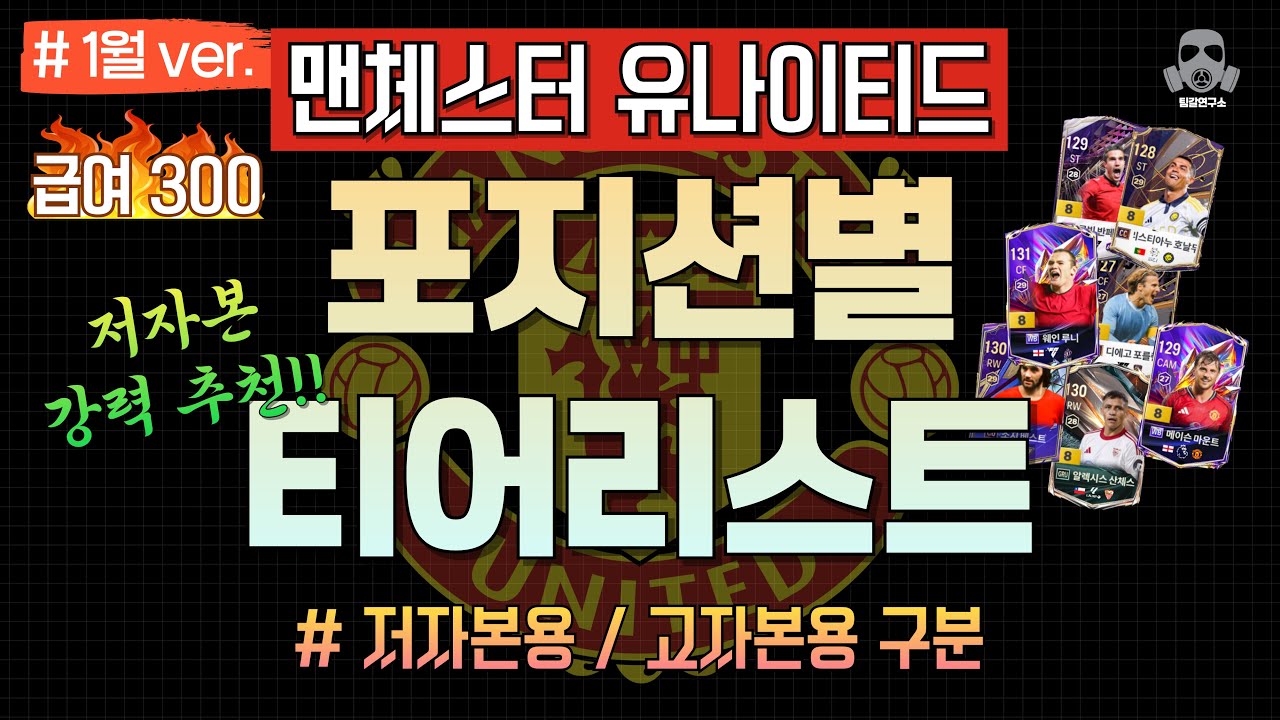 1월) 맨유 맨체스터 유나이티드 스쿼드 파워랭킹 포지션별 티어리스트 저자본용 고자본용 따로!  |  FC온라인 피파온라인4