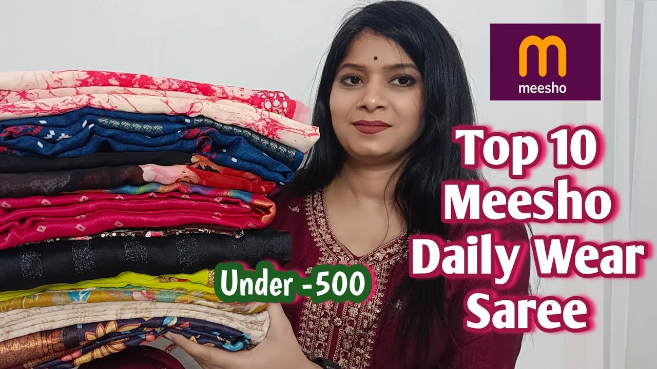 Meesho daily wear saree haul under-500 | Meesho Georgette, printed saree haul