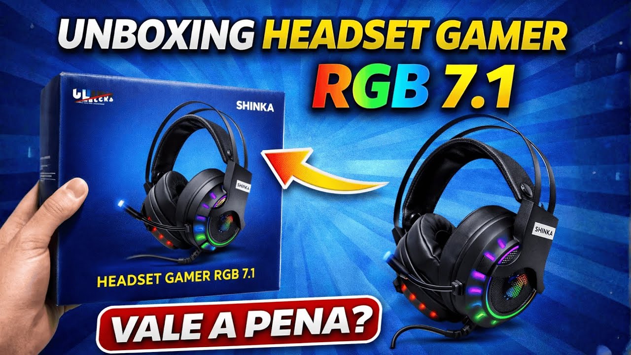 Unboxing Headset Gamer Shinka RGB 7.1 USB: Vale a Pena? (Review Rápido)