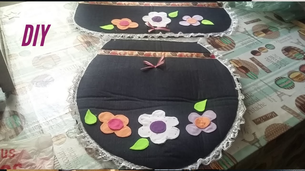 JUEGO DE BAÑO FÁCIL #PASO#A#PASO# Como hacer juego de baño bathroom set  toilet seat DIY