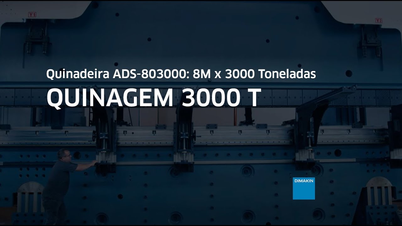A maior quinadeira de chapa: 8 metros x 3000 toneladas. Quinadeira ADS 803000