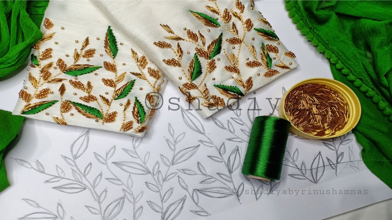 Amazing Zardosi  hand embroidery for blouse and kurti sleeve|hand embroidery design for kurti salwar
