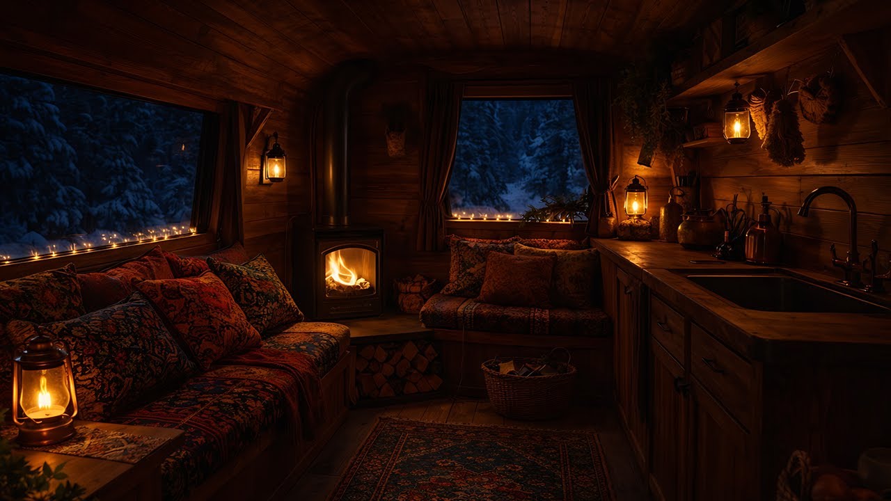 Cozy Van Fireplace for Deep Winter Relaxation ❄️