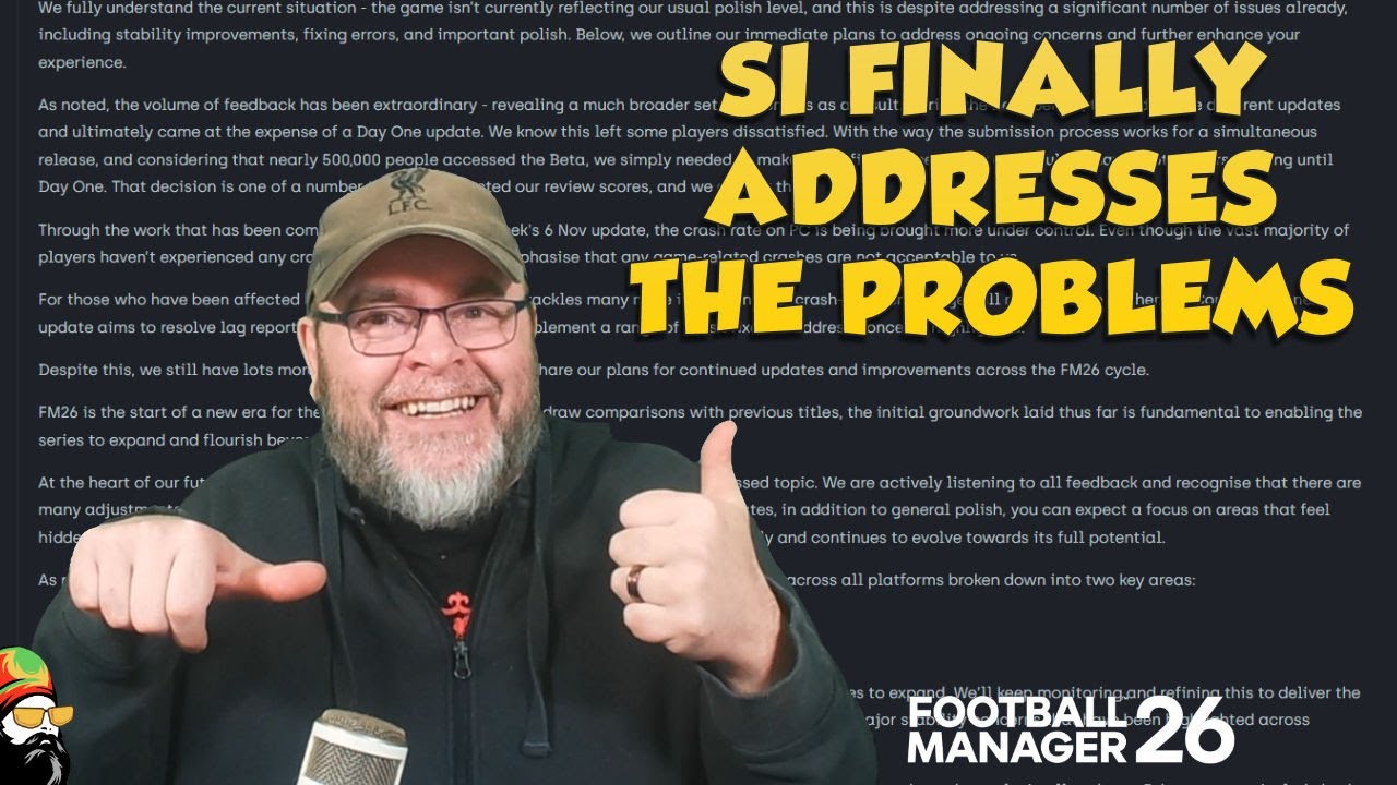 Football Manager has problems and Sports Interactive are finally talking about them!
