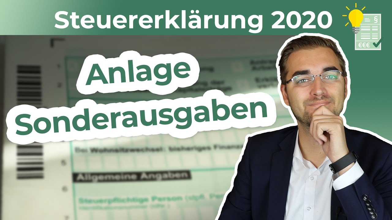 Steuererklärung 2020 - Anlage Sonderausgaben ausfüllen