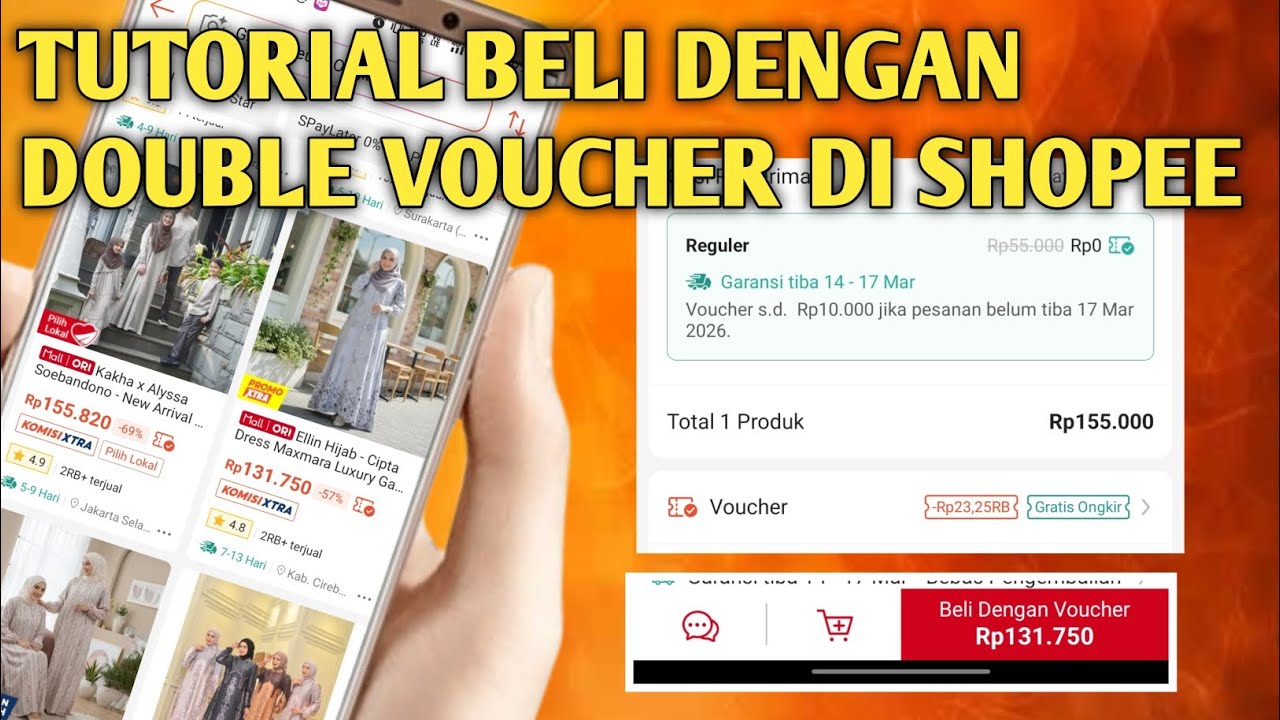 TUTORIAL BELI DENGAN DOUBLE VOUCHER DI SHOPEE 