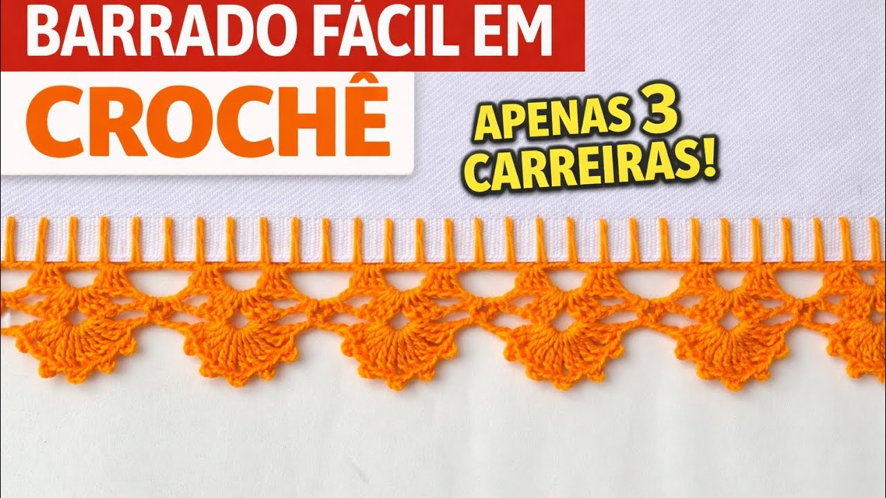 Bico de croche fácil para pano de prato