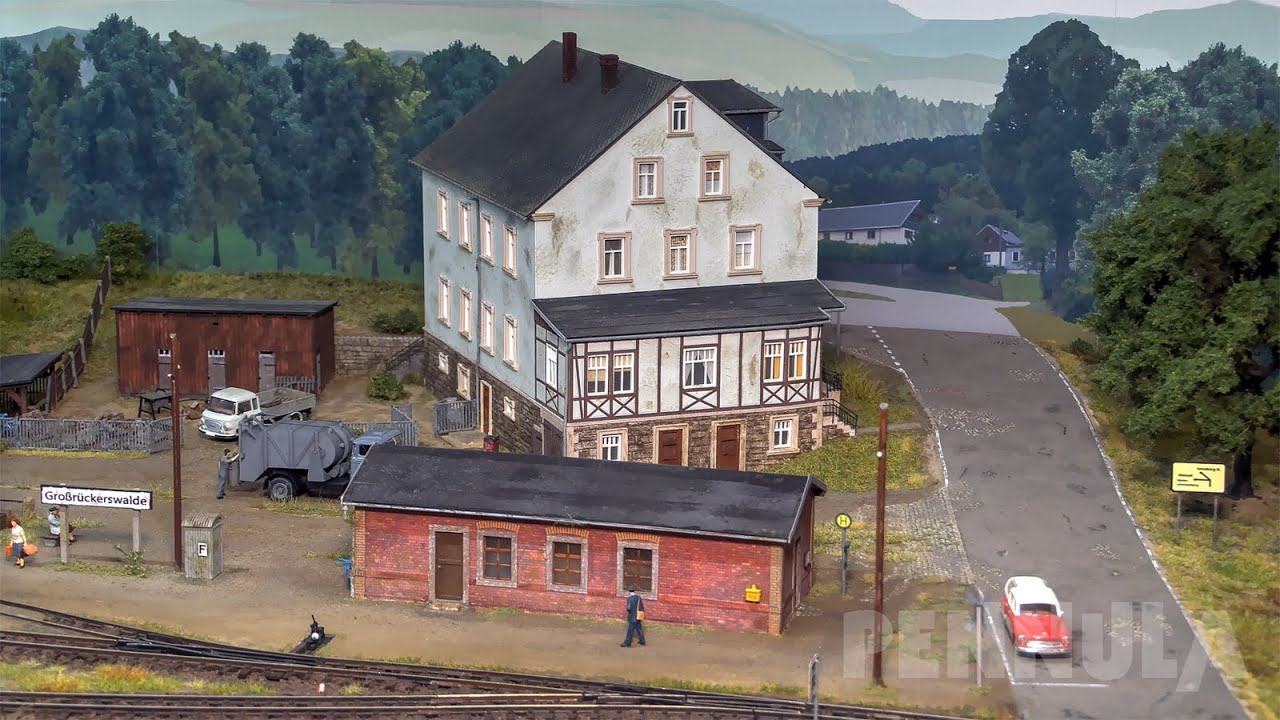 Preßnitztalbahn - Großrückerswalde : Schmalspur Modellbahn Spur H0e mit Dampflok IV K