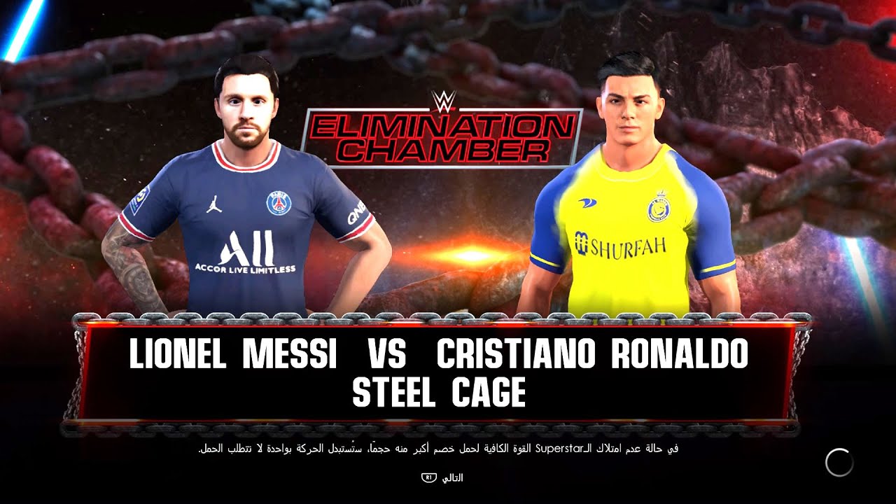 WWE 2K22 | LIONEL MESSI VS CRISTIANO RONALDO | WWE STEEL CAGE | FULL MATCH