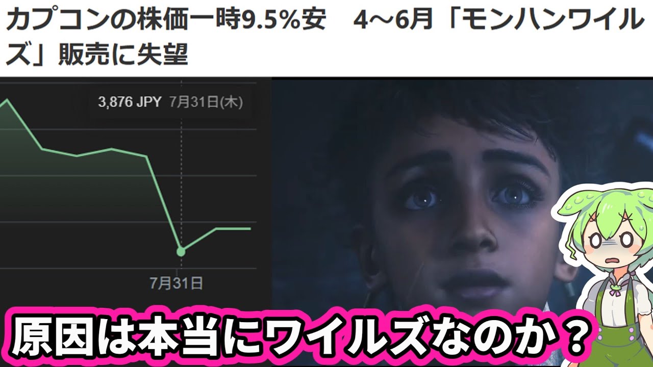 【ずんだもん解説】カプコン株急落は本当にワイルズが原因なのか？／好決算でも株価が下がる理由（モンハンワイルズ） 【Monster Hunter Wilds】
