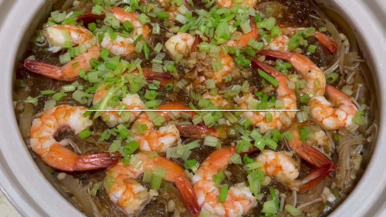 184《粉絲蝦煲》超鮮美的做法 Glass Noodles with Shrimp 「姑奶奶美食」