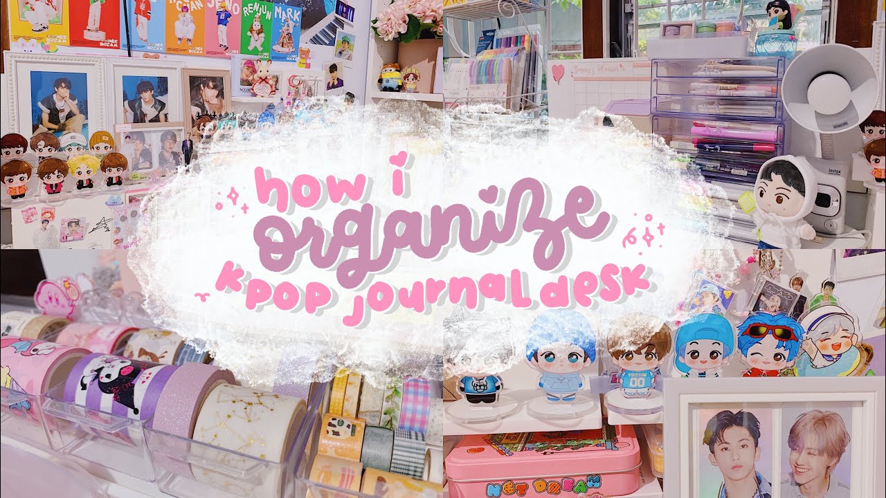 •. Kpop and Studygram desk?! How i organize & decorate my Kpop Journal Desk ASMR .•