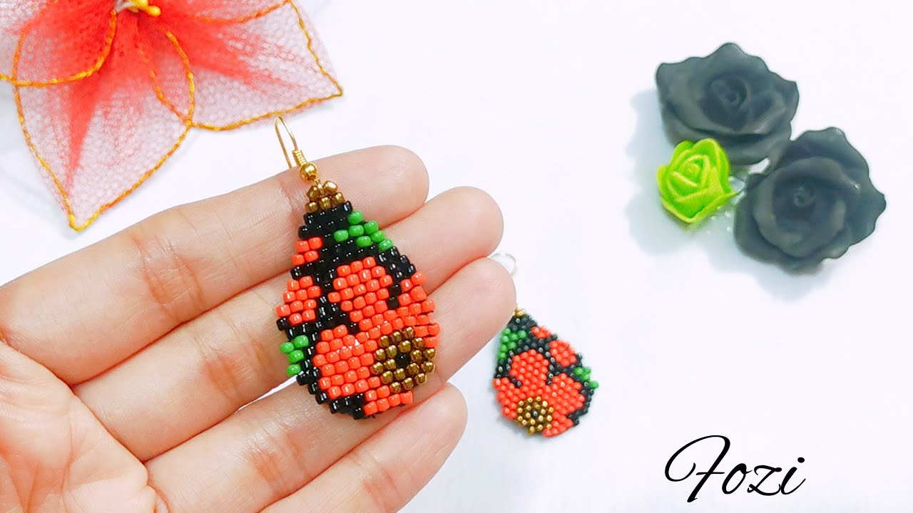How to Make Floral Earrings: Brick Stitch Beading