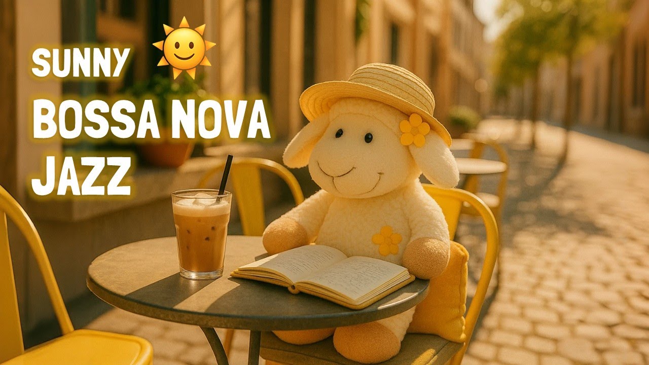 Relaxing Bossa Nova Jazz  |  Sunny Café Morning with Cute Plush Sheep ☀️
