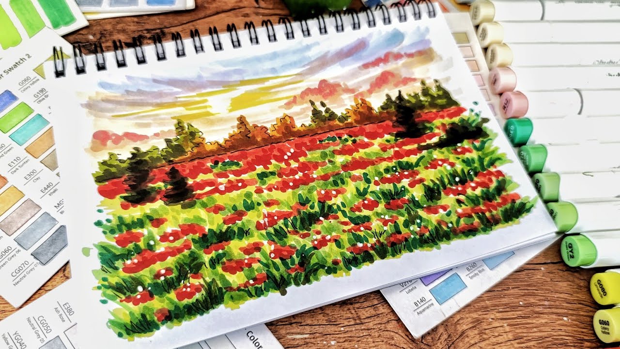 Draw with me with Ohuhu Markers | Cozy Art 