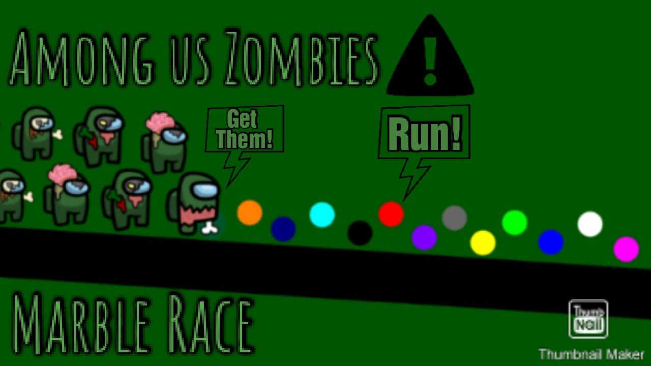 Escape The Among Us Zombies - Infection Marble Race  | Major League Marble Race (MLMR) In Algodoo