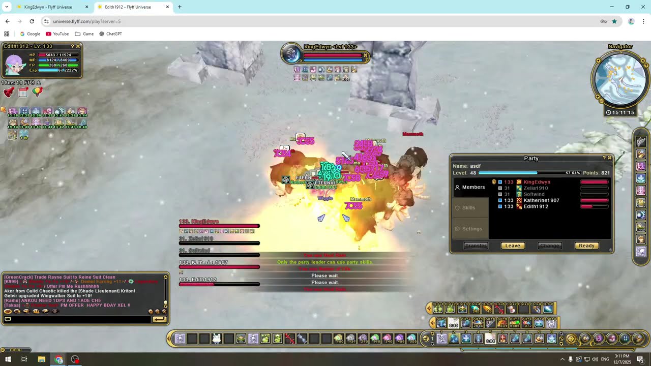 Flyff Universe (Rhisis Server) Mammoth Grinding with an AOE Billposter