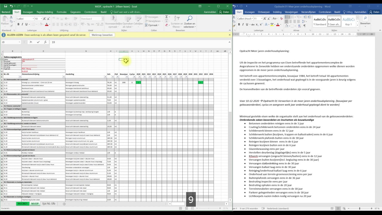 Meer jaren onderhoudsplanning opstellen