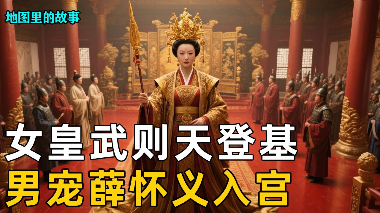【女帝登基】三维地图讲解——男宠薛怀义入宫，及女皇武则天登基 #薛怀义 #武则天 #骆宾王 #