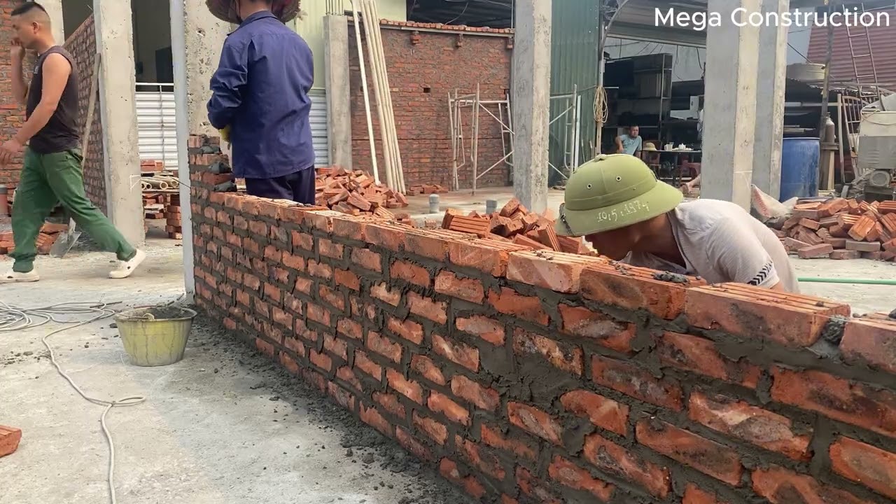 How Pros Build a 4-Floor Mini Apartment &ndash; Brick Wall & Concrete Column Secrets | Mega Construction