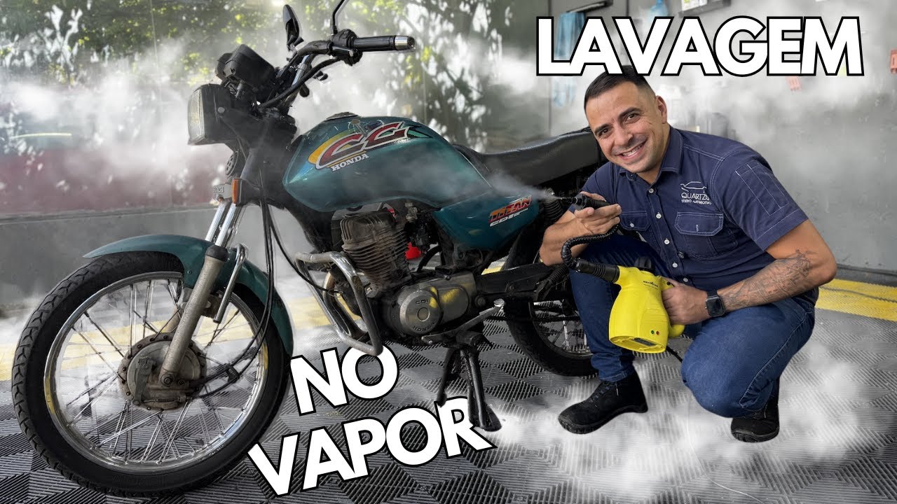 LAVEI UMA MOTO COM MÁQUINA DE VAPOR