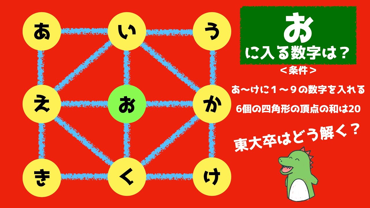 ＜レベル４・魔方陣＞小学生の算数問題、東大卒に解けるかな？　2014年度駒場東邦中