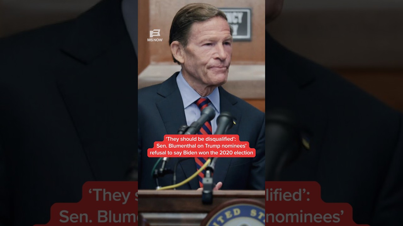'They should be disqualified': Blumenthal on Trump nominees' refusal to say Biden won 2020 election