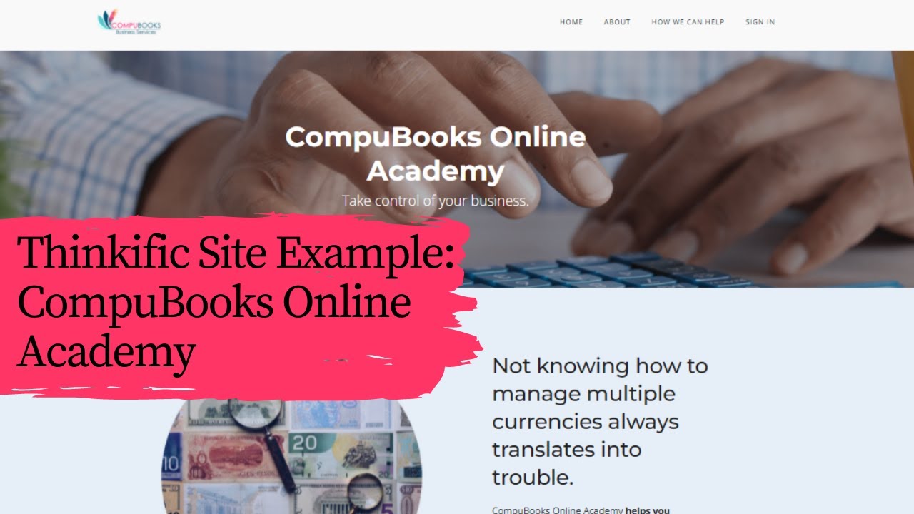 Thinkific Landing Page Example | CompuBooks Online Academy