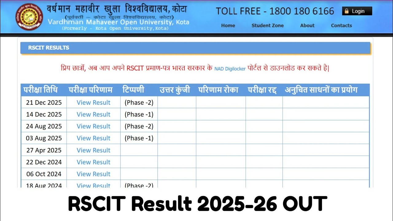 Rscit result kaise dekhe 2026। Rscit result kaise check kare 2026 / rscit result जारी 