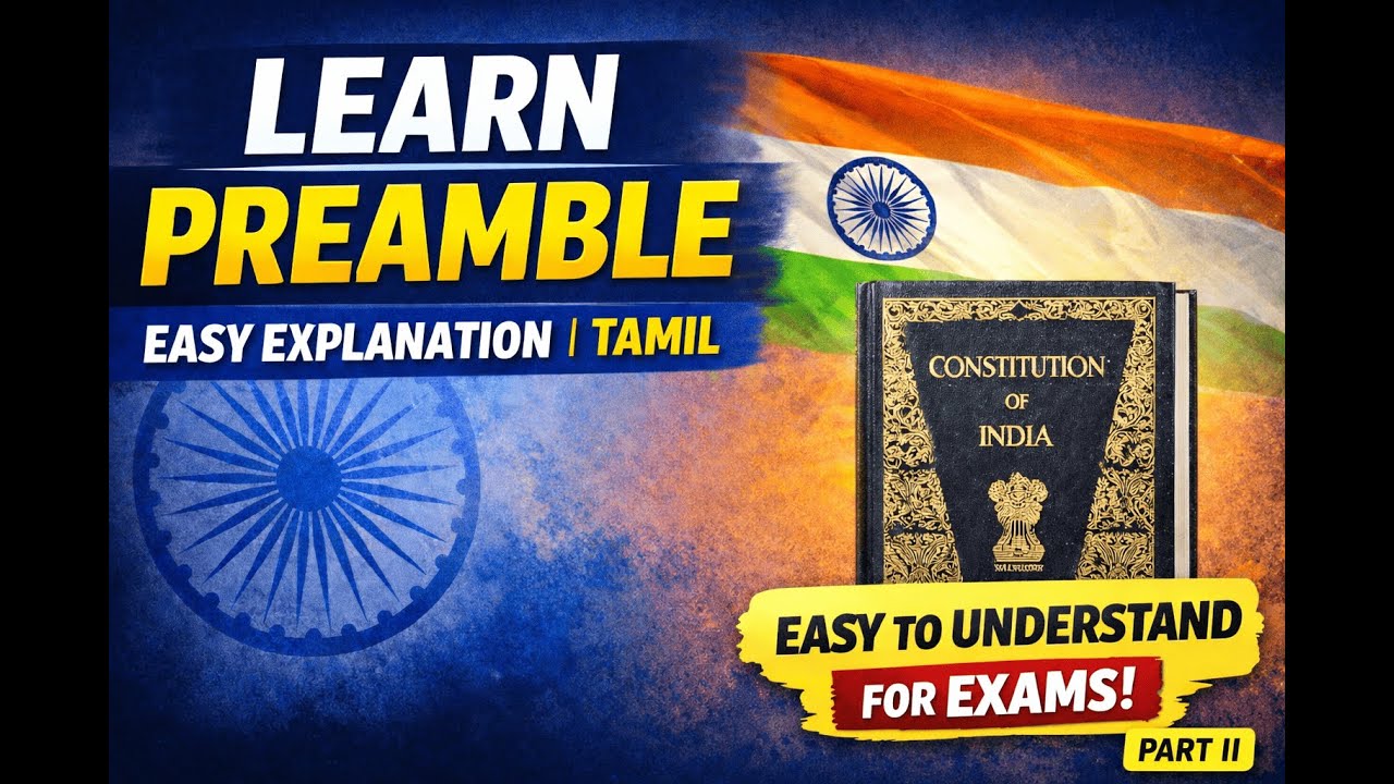 Preamble of Indian Constitution | Part II | Full Meaning Explained in Tamil | Must for Exams