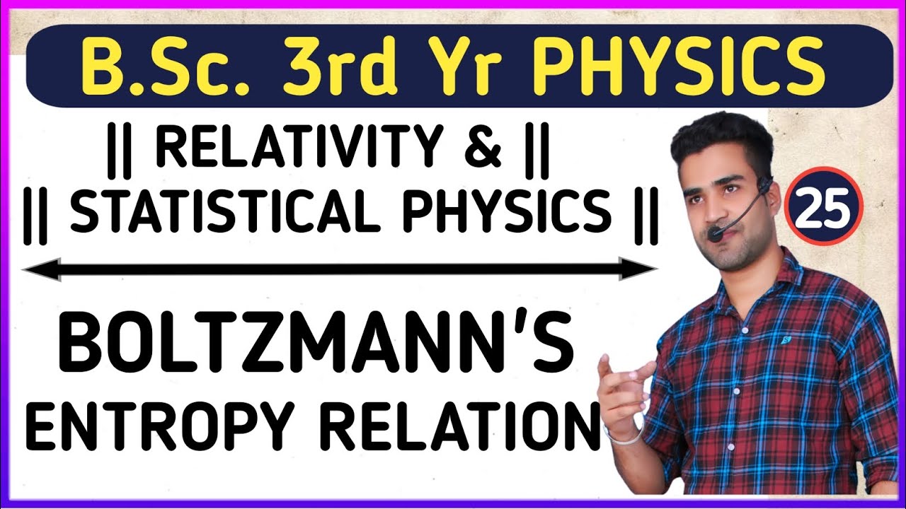 |L25| Boltzmann's entropy Probability Relation | Relativity & statistical Physics | 3rd yr physics