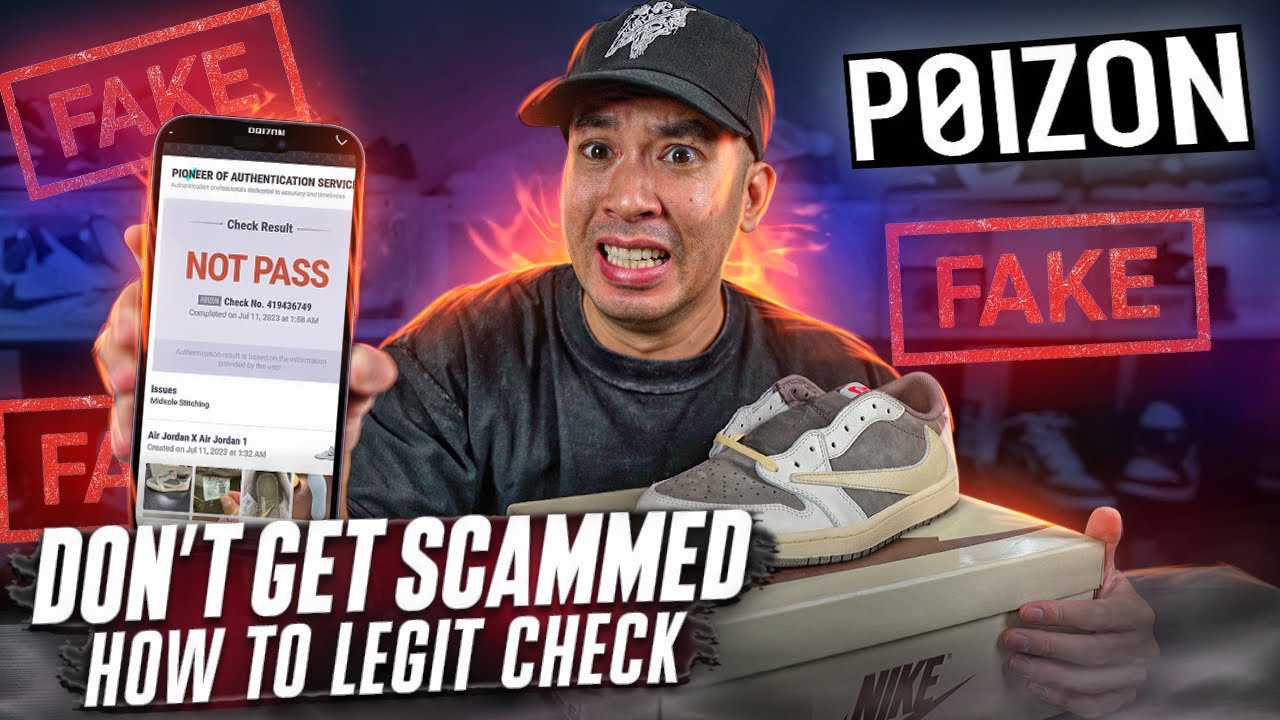 DON'T GET SCAMMED !!! HOW TO LEGIT CHECK FAKE TRAVIS SCOTT JORDAN 1 W/ POIZON