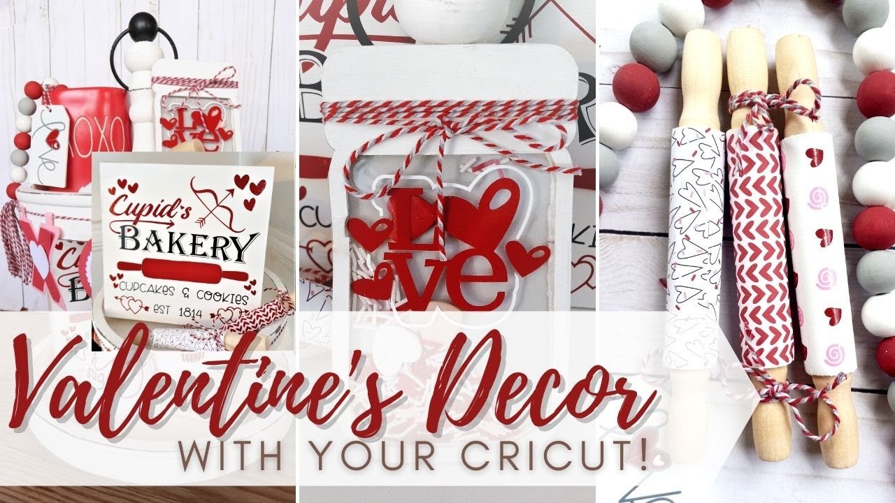 Valentine's Day Tiered Tray Decor with Cricut Maker