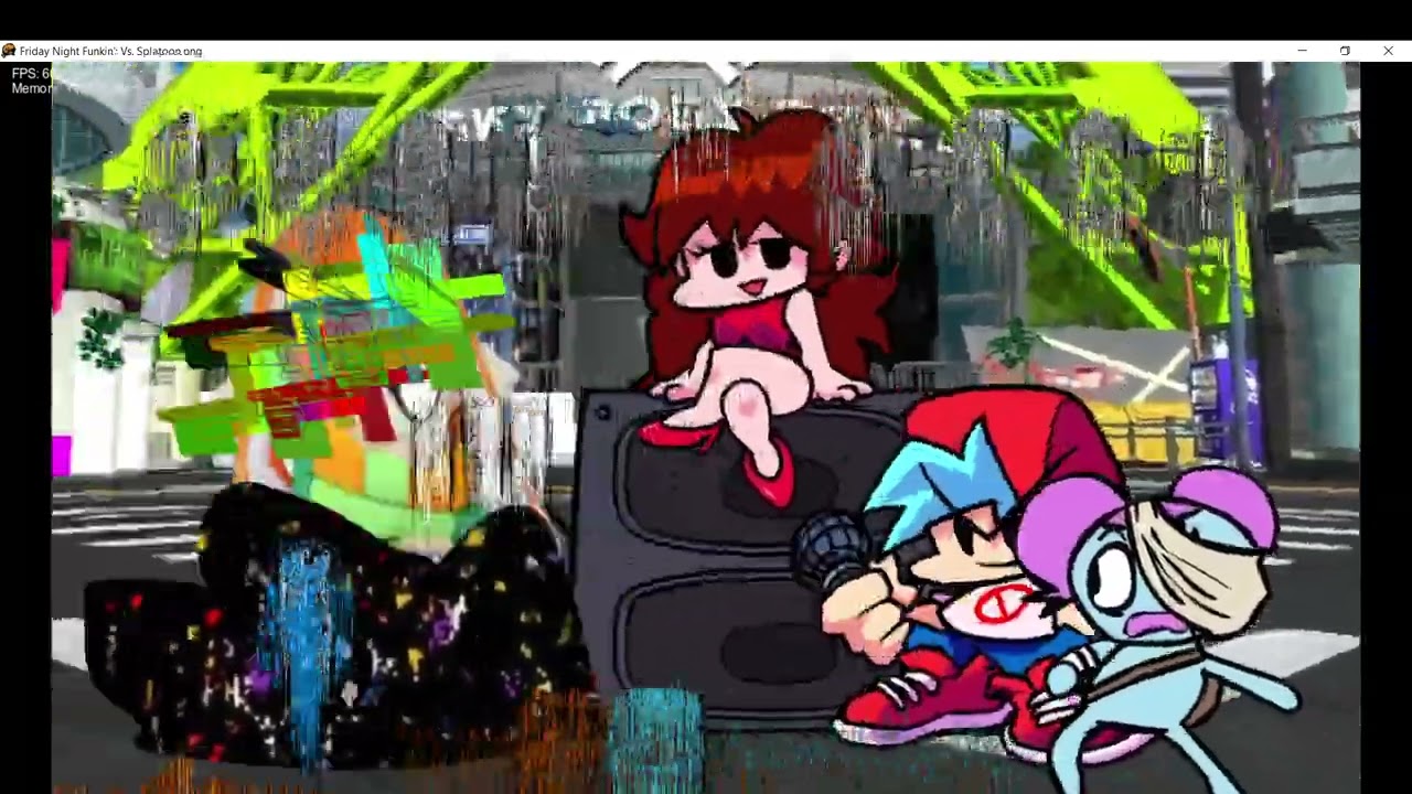 FNF Vs Splatoon.PNG: Glitchy Ink