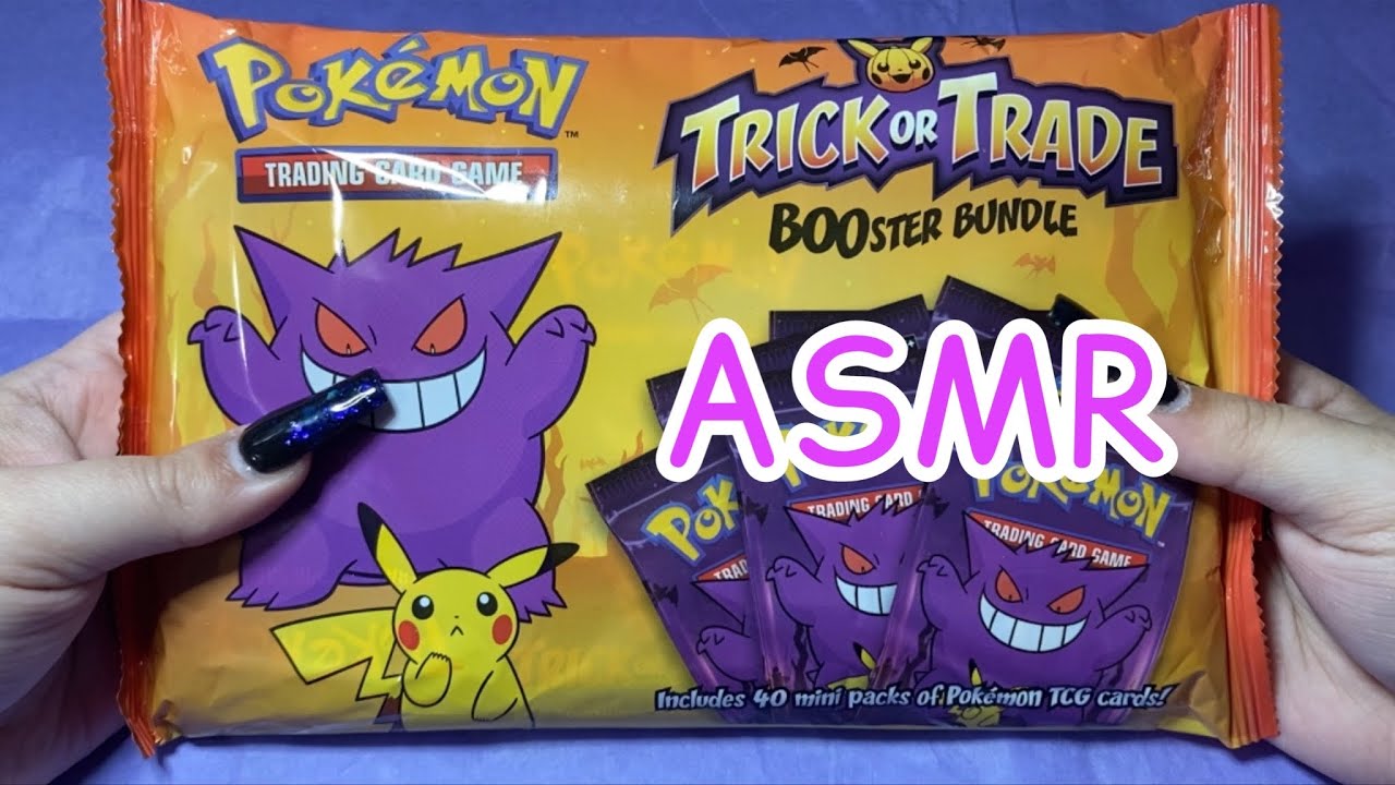 Pokémon Halloween Bundle Opening ASMR (whispering & tapping)