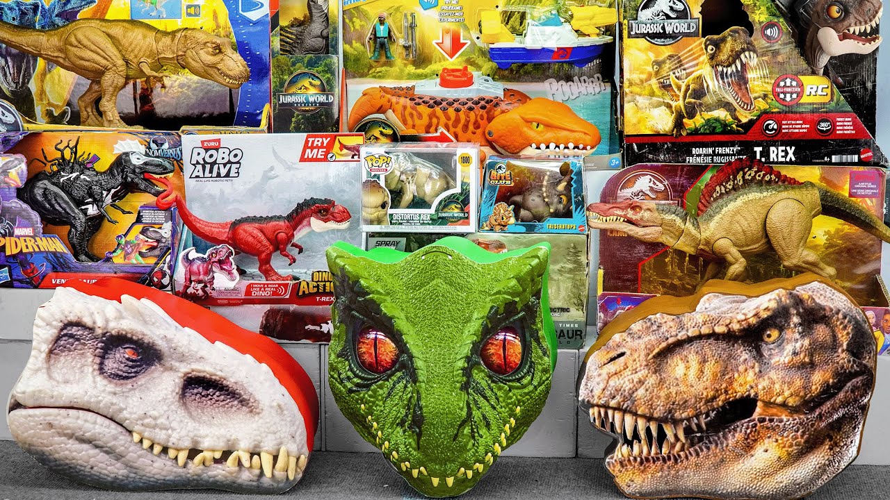 Jurassic World Unboxing Review Asmr Dinosaur T-rex Spinosaurus Mosasaurus Megalodon Quetzalcoatlus
