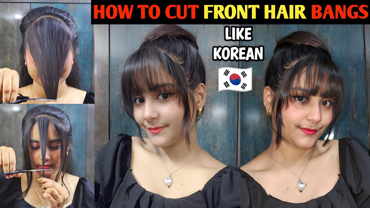 How To Cut Bangs At Home 🇰🇷💜🤌 Korean Style || How To Cut Front Bangs  @INDIANGLAMOUR07