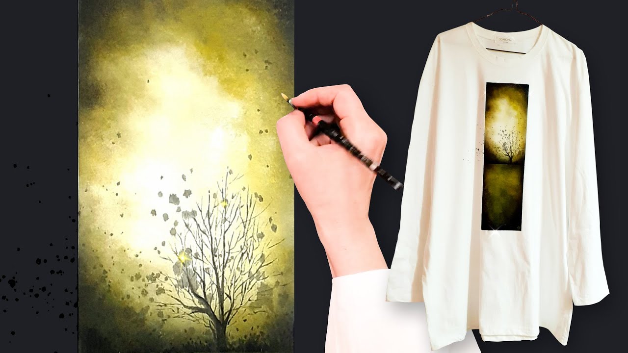 Painting on clothes with acrylic paint, 