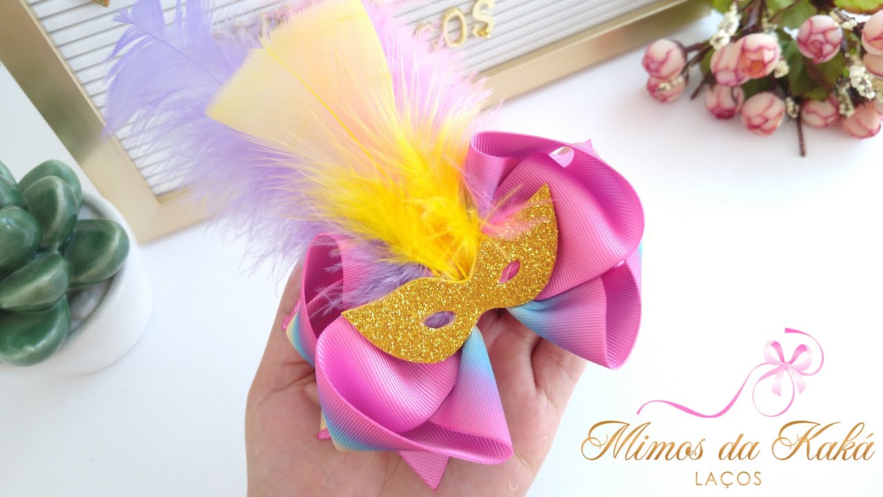 Laço Carnaval #Folia-Diy Ribbon Bow-Kaká Magalhães