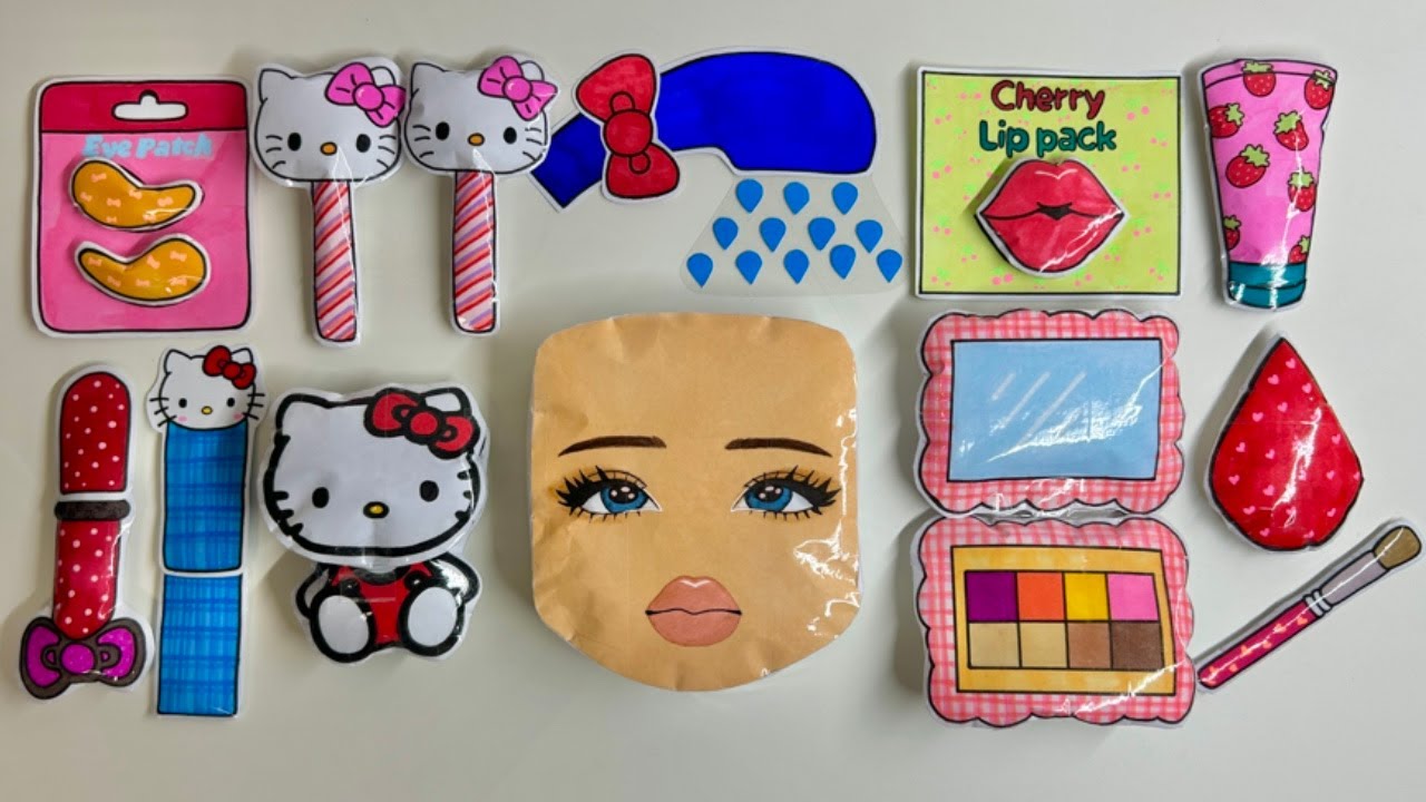 ✂️Tutorial✂️ How to make Roblox Hello Kitty Skincare&MakeupㅣBlind BagㅣASMRㅣPaper CraftㅣPaper Squishy