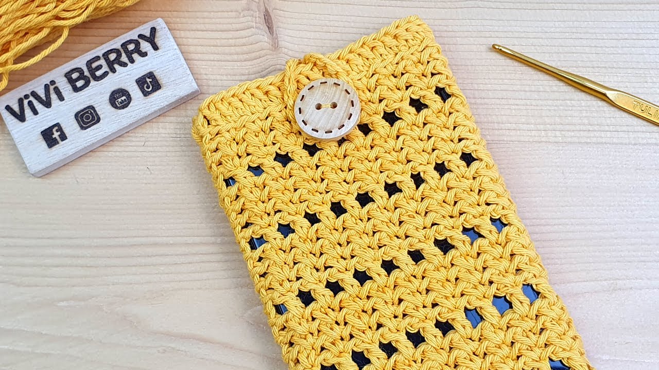 Super Easy DIY Crochet Mini Phone Bag | Crochet Phone Case | ViVi Berry Crochet