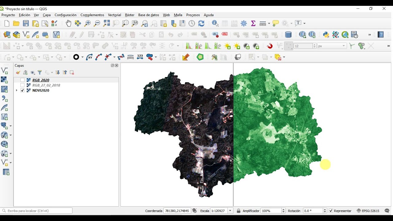 C&oacute;mo comparar im&aacute;genes r&aacute;ster para la misma &aacute;rea de estudio en QGIS