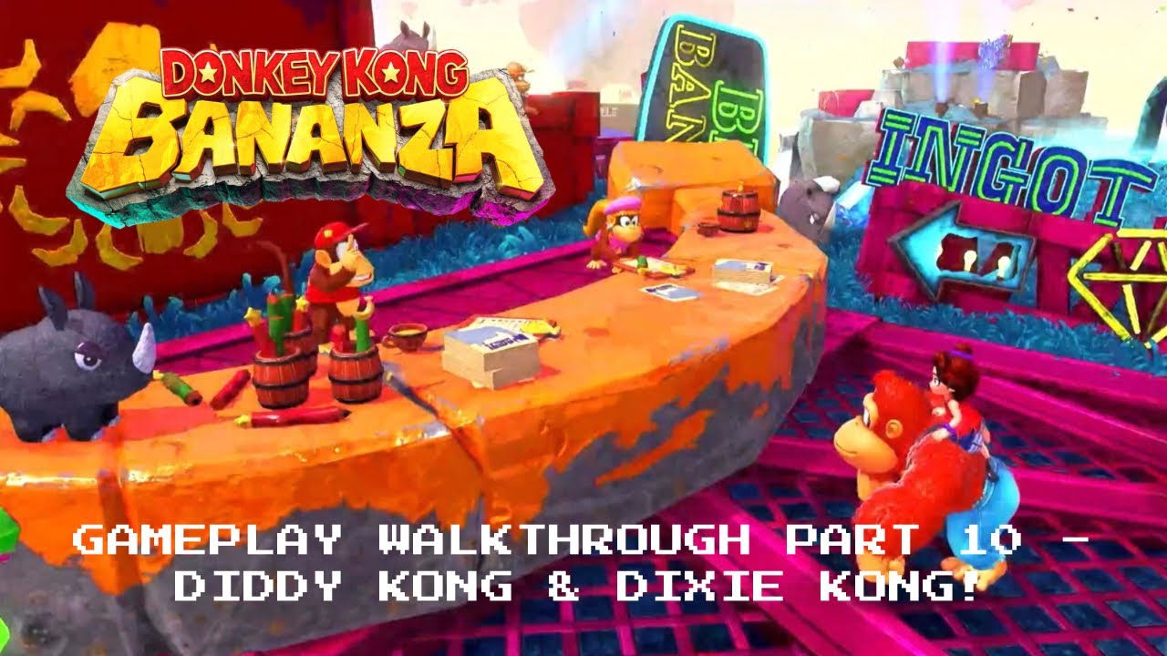Donkey Kong Bananza - Gameplay Walkthrough Part 10 - Diddy Kong & Dixie Kong!